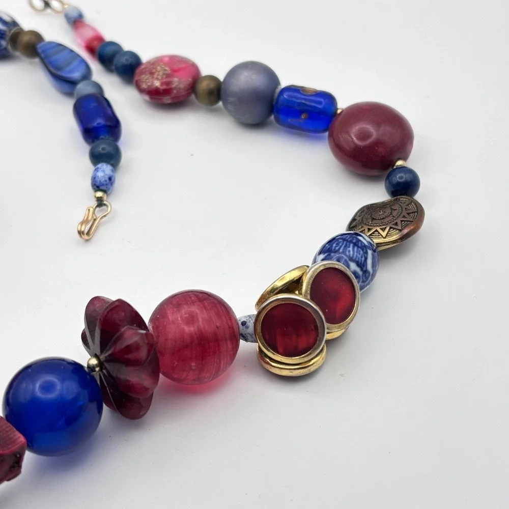Vintage Cynthia Jean Statement Necklace Beaded Stones 27